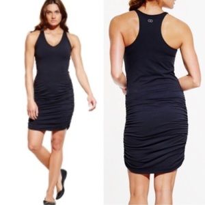 Calia by Carrie Underwood Double Layer Ruched Jersey Dress Black XL